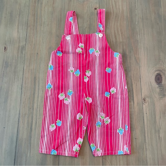Bottoms Kmart Overalls Baby 18m Vintage Strawberry Fruit One Piece